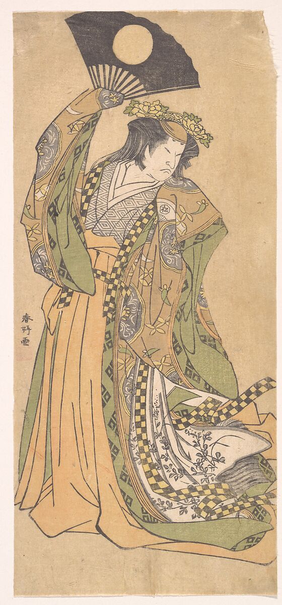 Unidentified Actor in a Female Role, Katsukawa Shunkō (Japanese, 1743–1812), Woodblock print; ink and color on paper, Japan 