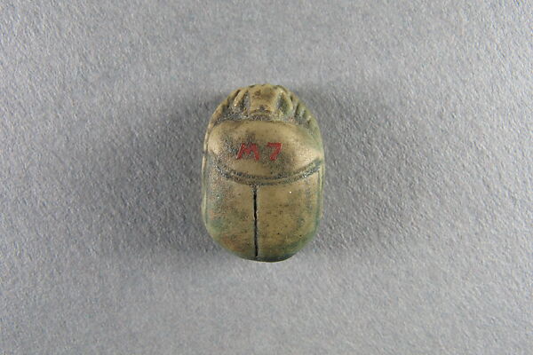 Scarab, Faience, green glaze