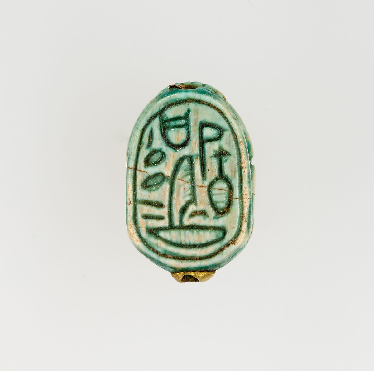 Scarab Inscribed for the God's Wife Nefertari, Steatite, glazed 