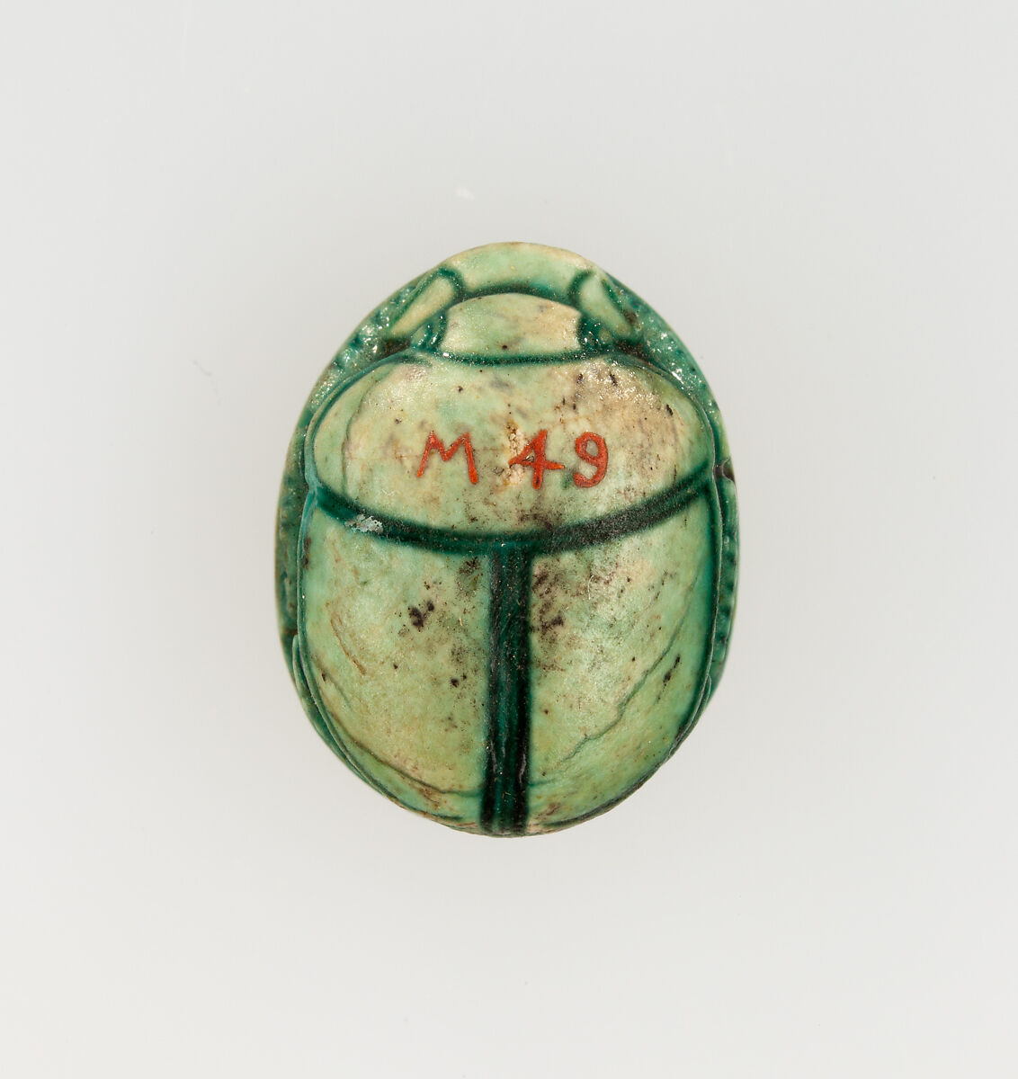 Scarab Inscribed with the Throne Name of Thutmose I, Steatite, glazed