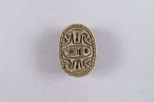 Scarab Inscribed with the Name Menkheperra (Thutmose III), Steatite 