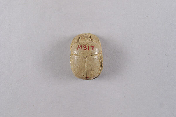 Scarab with Hieroglyphs, Faience