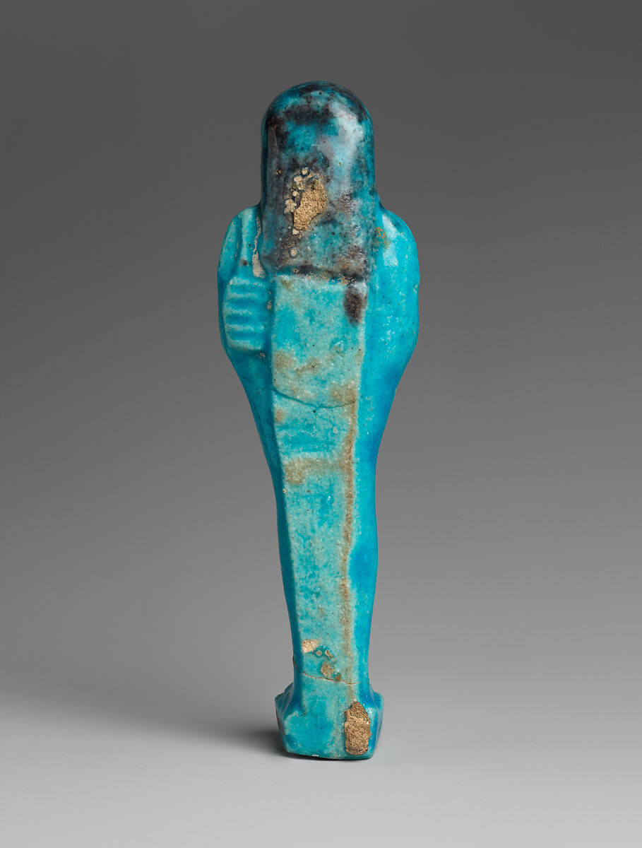 Shabti, uninscribed, Faience