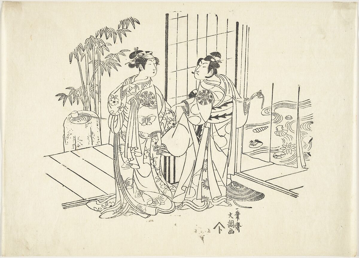 The Actors, Ippitsusai Bunchō (Japanese, active ca. 1765–1792), Monochrome woodblock print; ink on paper, Japan 