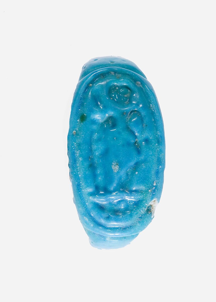 Ring Inscribed with the Throne Name of Amenhotep III, Faience 