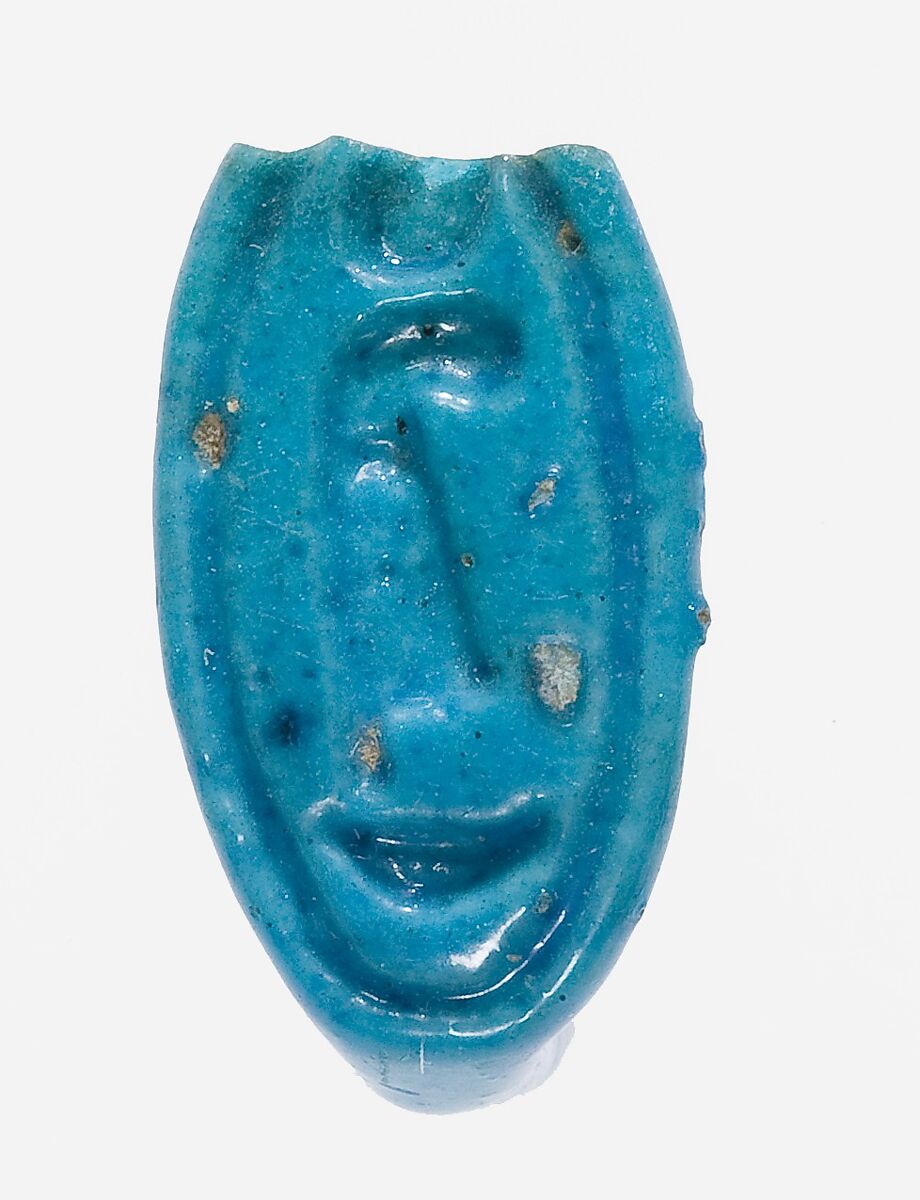 Ring, Prenomen of Amenhotep III, Faience, blue 