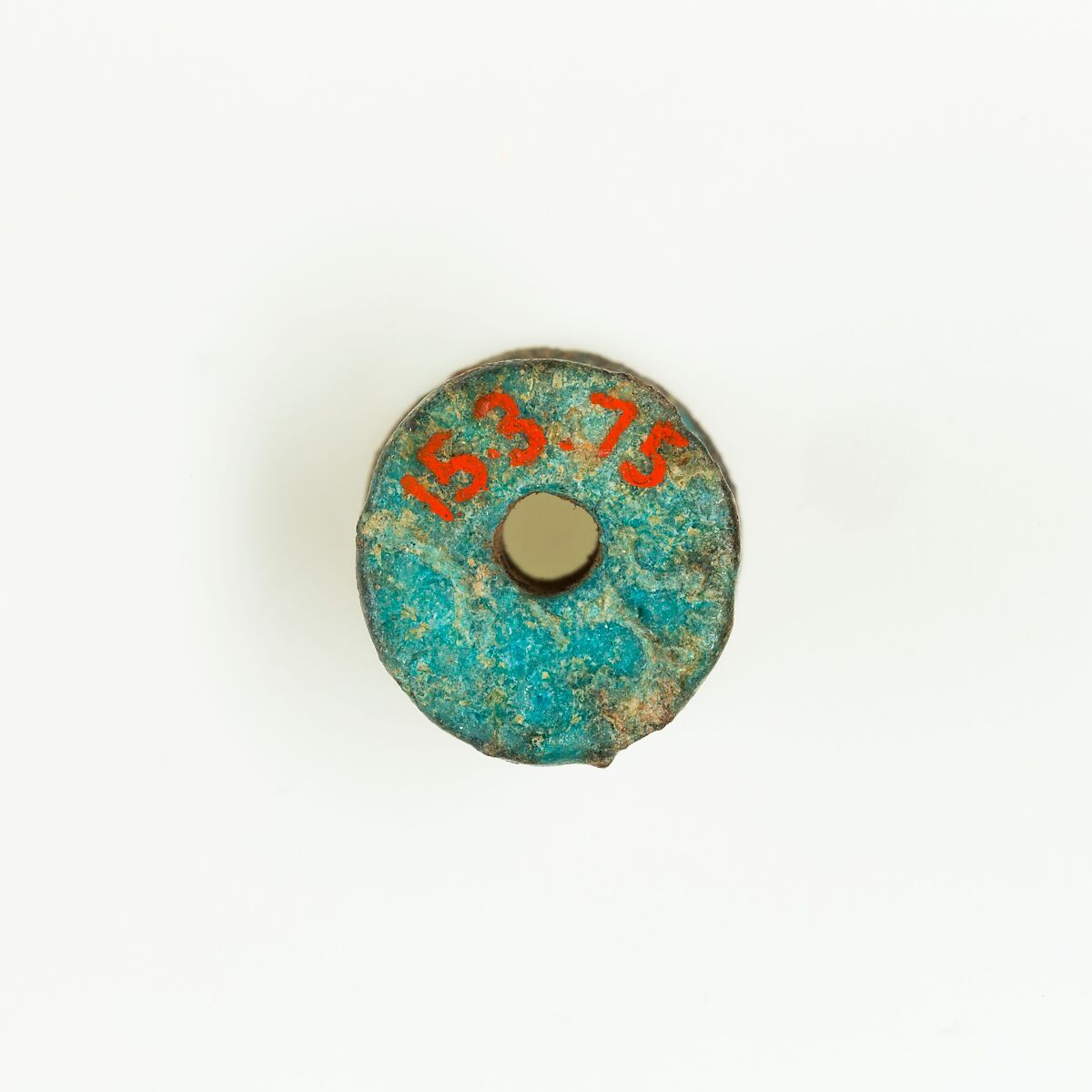Spool-shaped bead, Faience