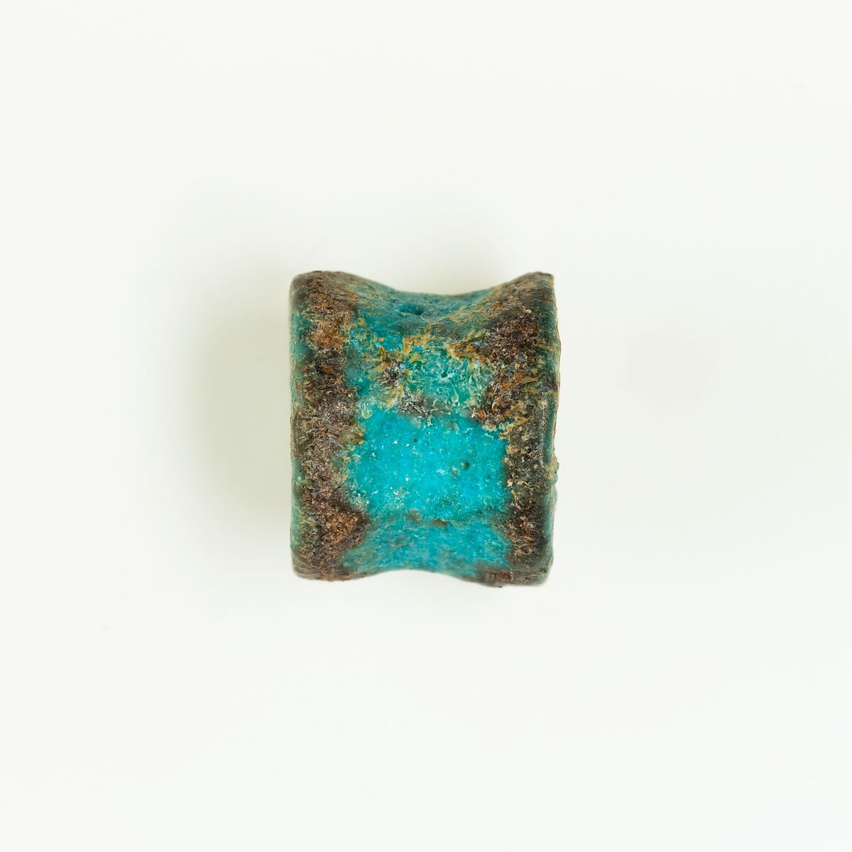 Spool-shaped bead, Faience 