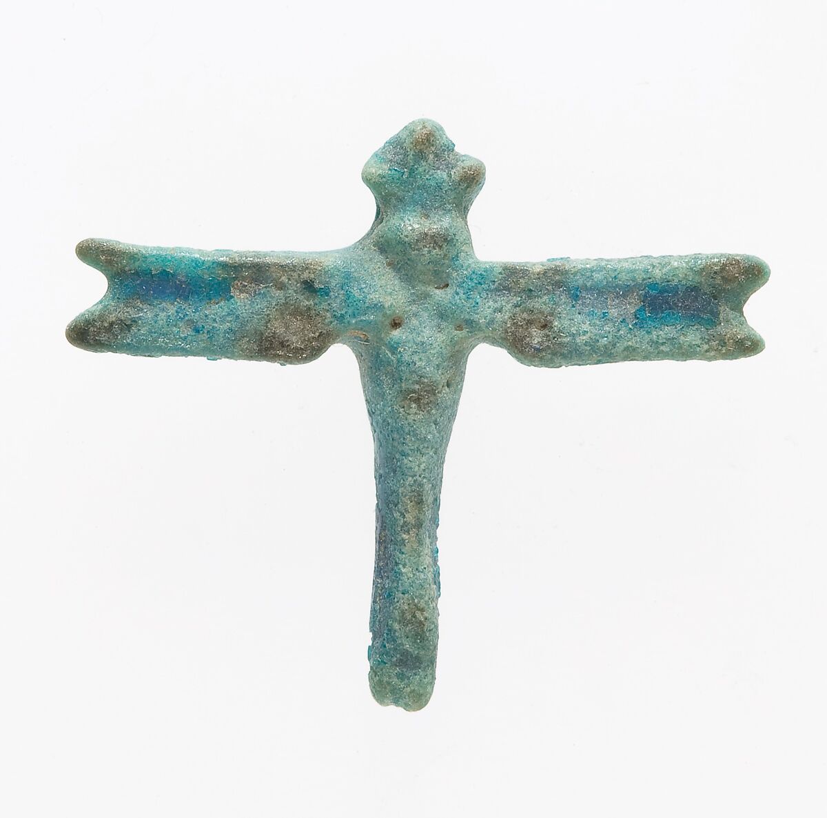 Dragonfly amulet, Faience, paint 