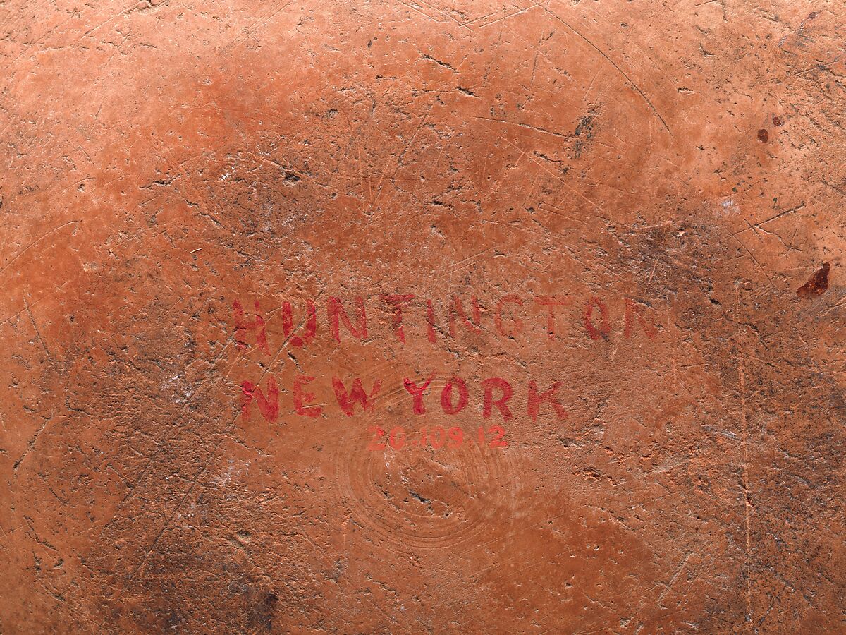 Pie Dish, Earthenware with slip decoration, American