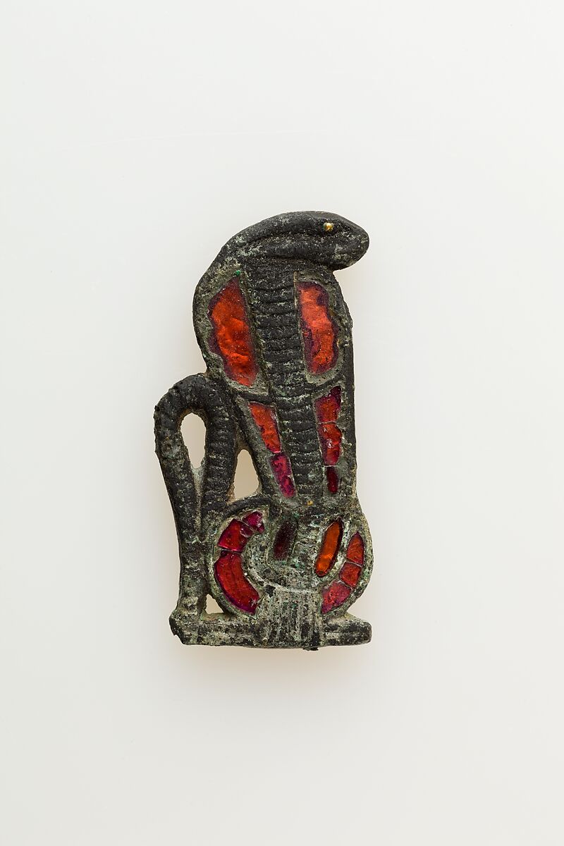 Uraeus for freize, Leaded bronze, glass, gold leaf 