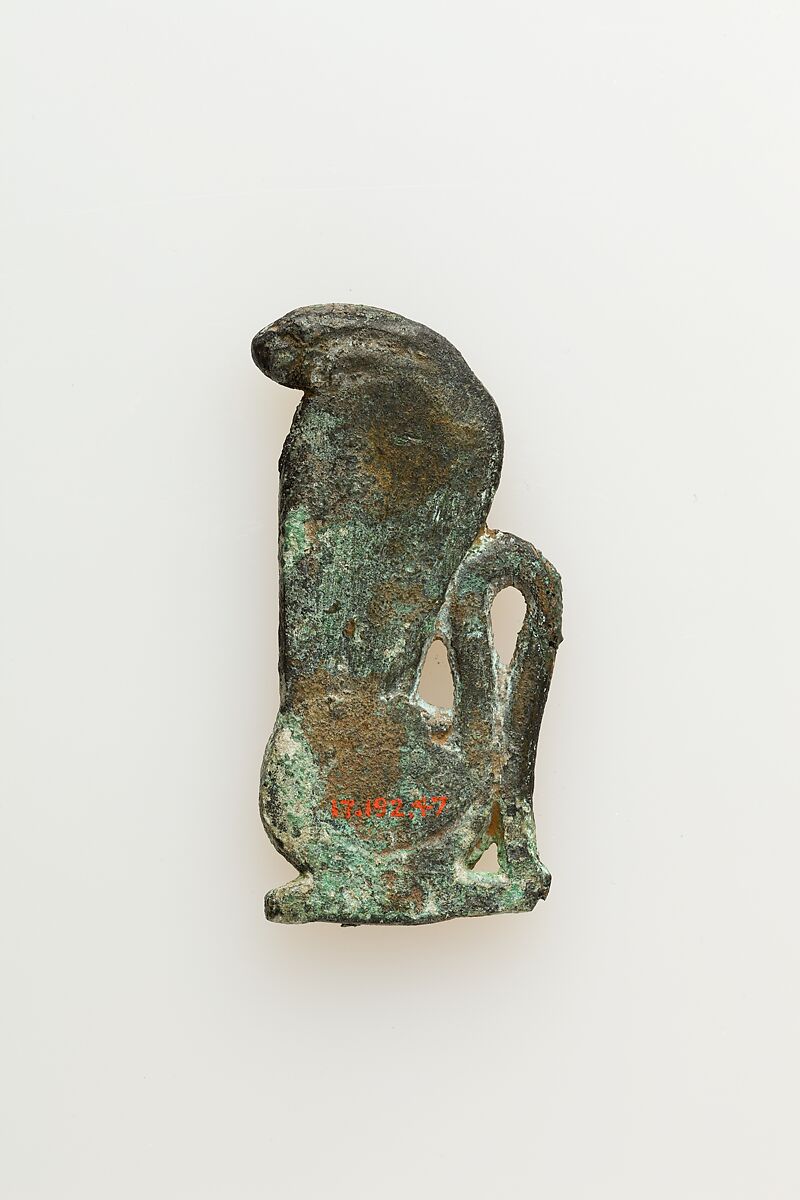 Uraeus for freize, Leaded bronze, glass, gold leaf