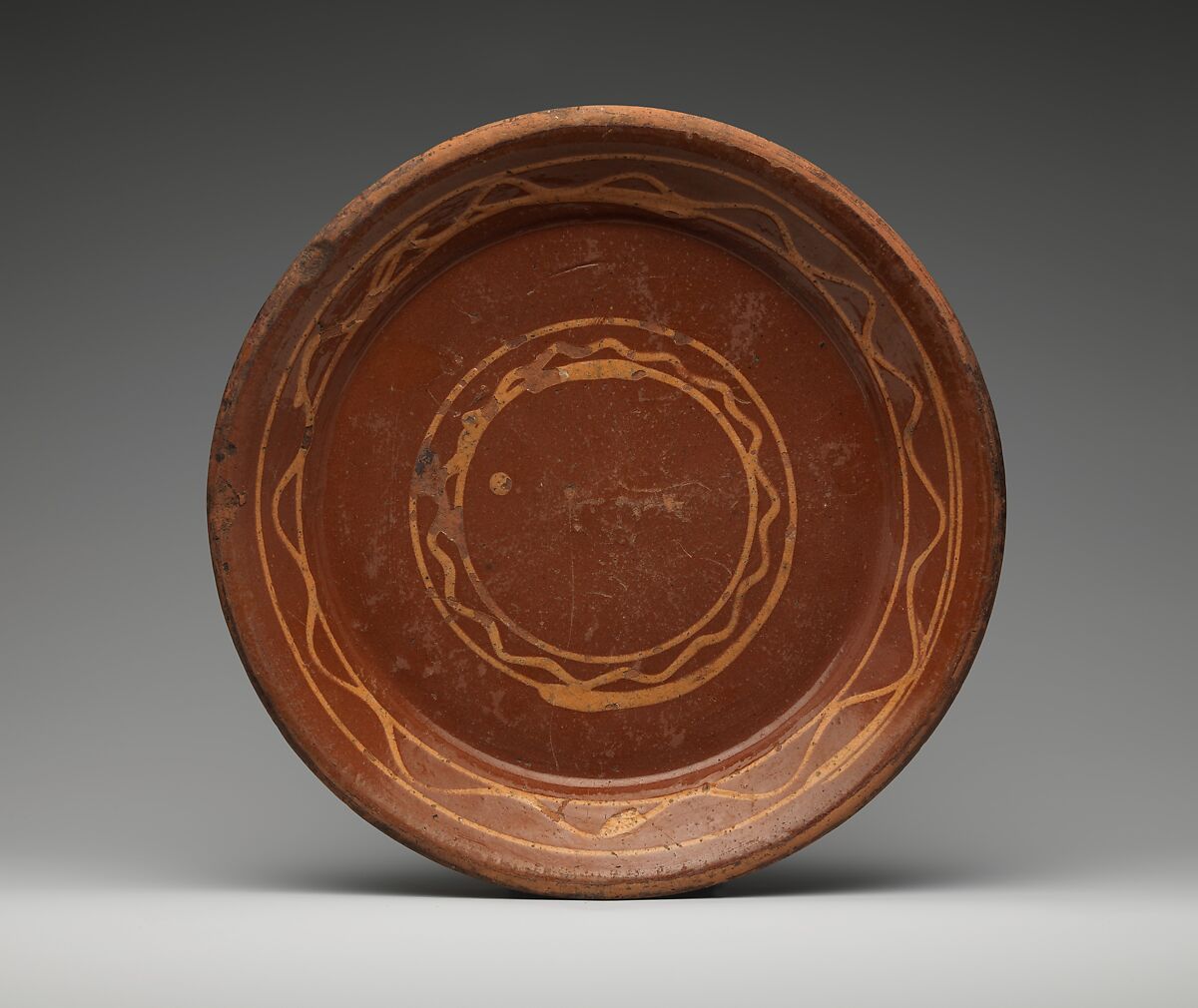 Pie Dish, Attributed to Hervey Brooks (1779–1873), Earthenware; Redware, American 