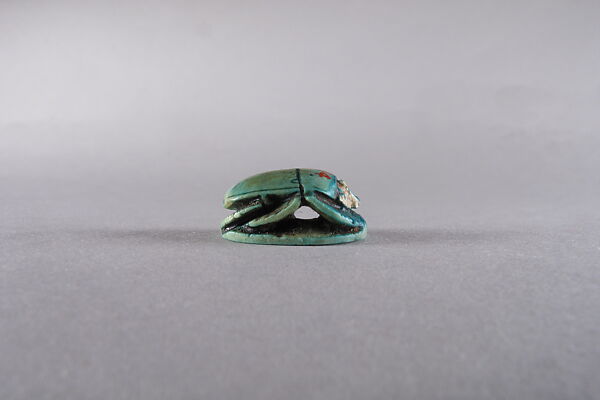 Scarab Inscribed with Hieroglyphs, Glazed steatite