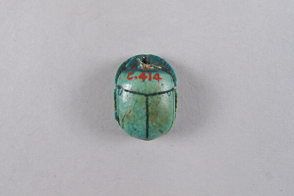 Scarab Inscribed with Hieroglyphs, Glazed steatite