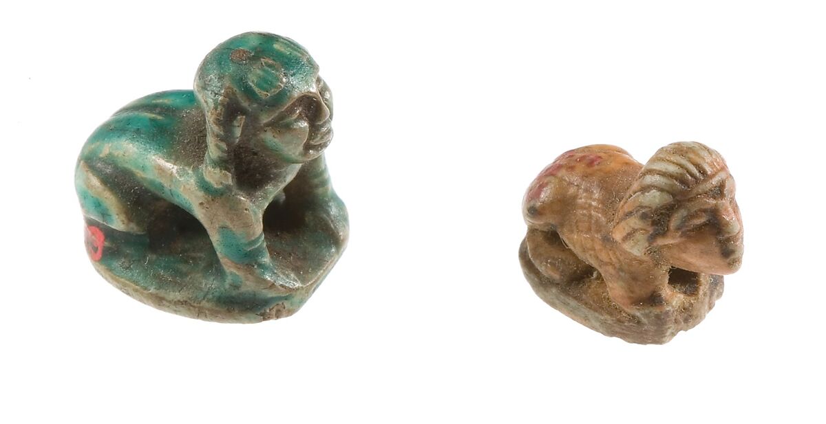 Seal, sphinx, Faience 