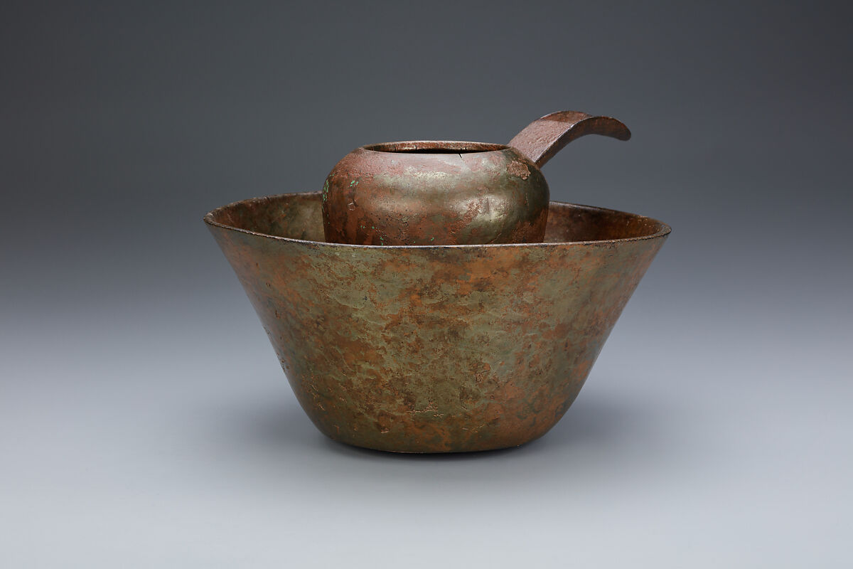 Ewer, from basin and ewer set, Arsenical copper, surface enriched in arsenic