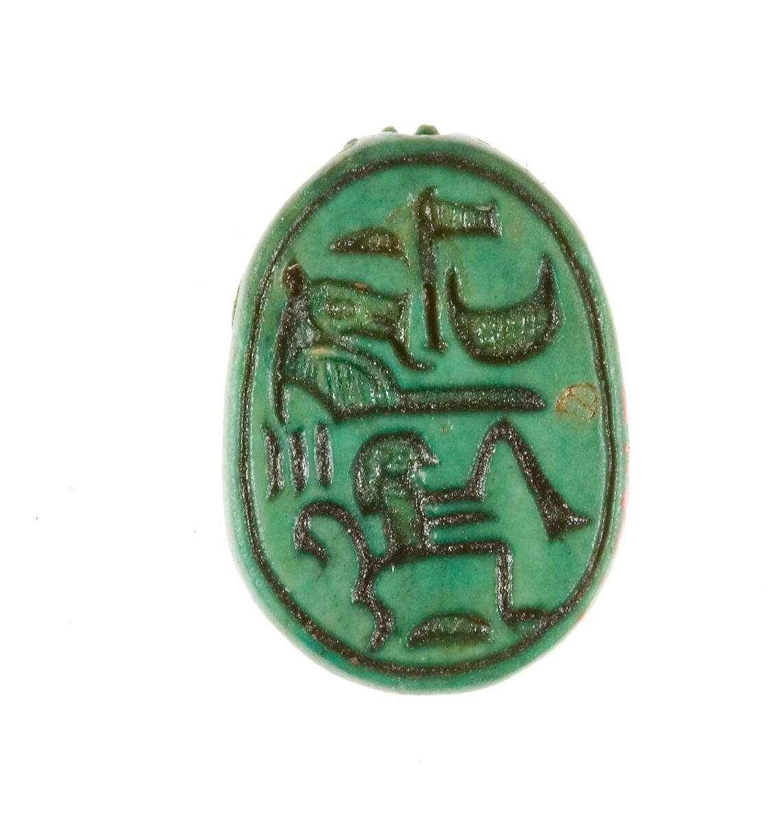 Scarab Inscribed for the God's Wife Hatshepsut, Steatite (glazed) 