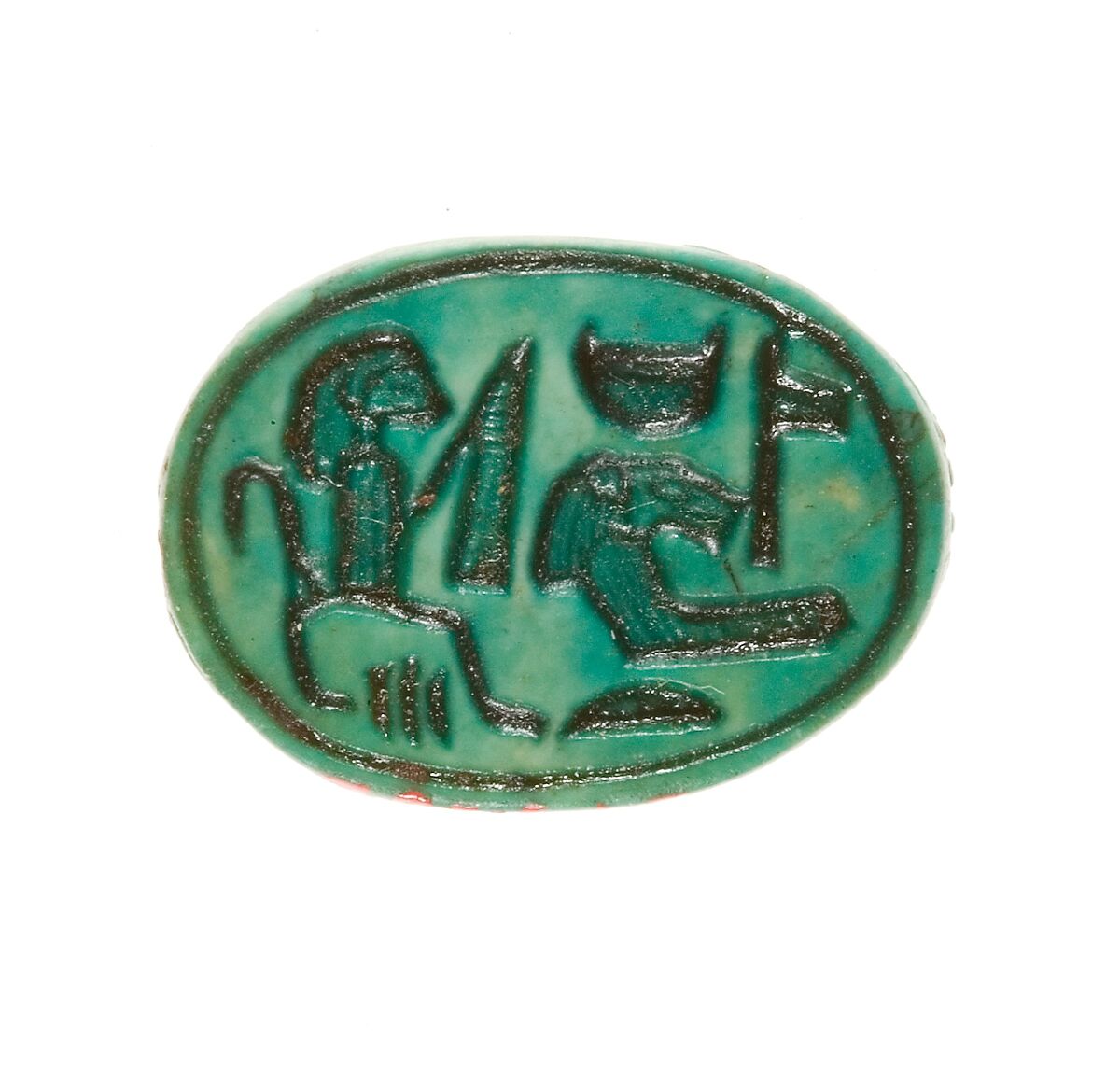 Scarab Inscribed for the God's Wife Hatshepsut, Steatite (glazed) 