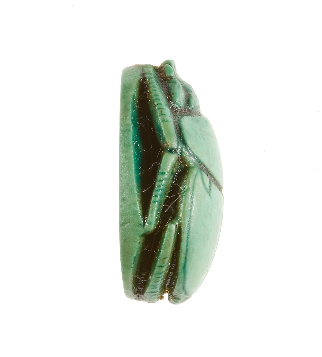 Scarab Inscribed Hatshepsut, Living Forever, Steatite (glazed)