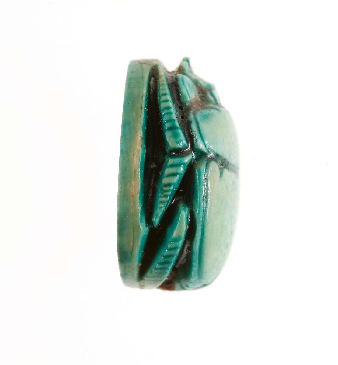 Scarab Inscribed with the Throne Name of Thutmose III, Steatite (glazed)