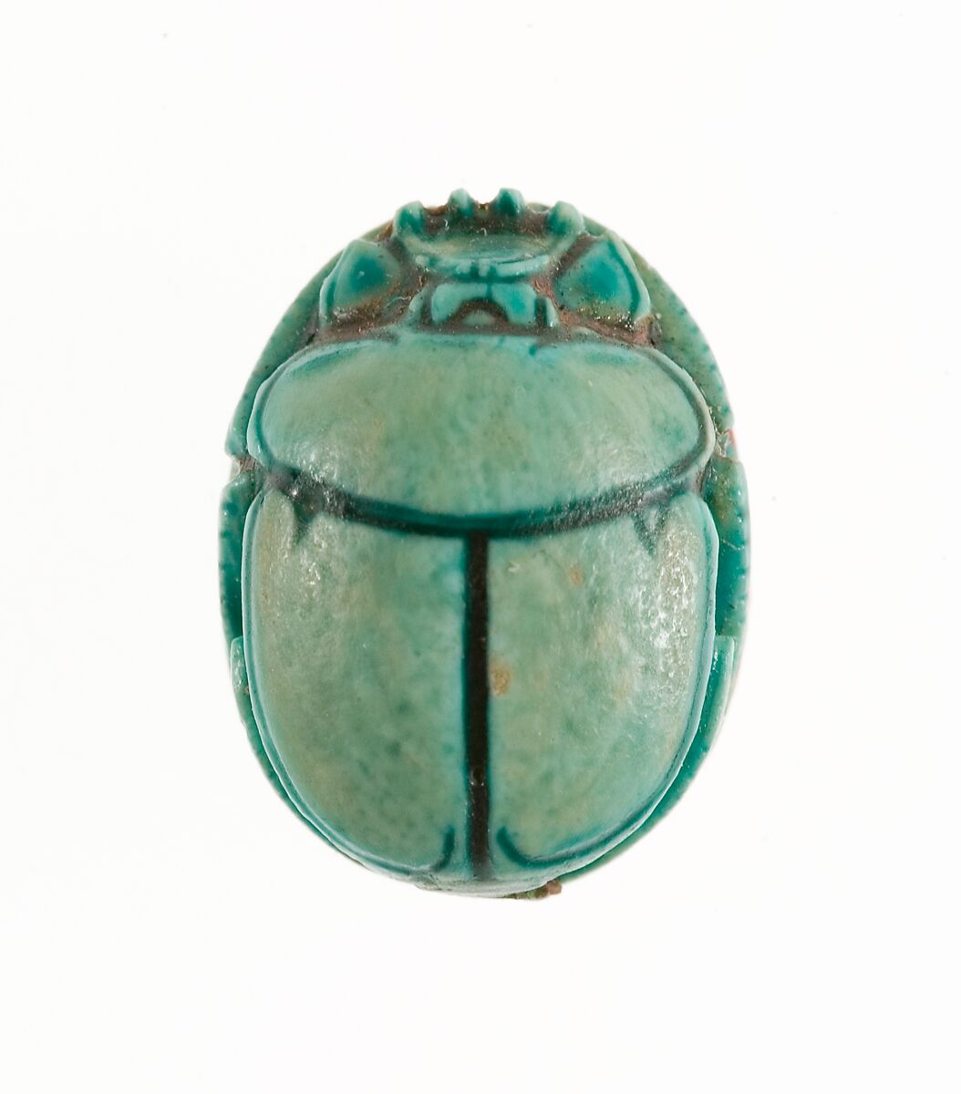 Scarab Inscribed with the Throne Name of Thutmose III, Steatite (glazed)