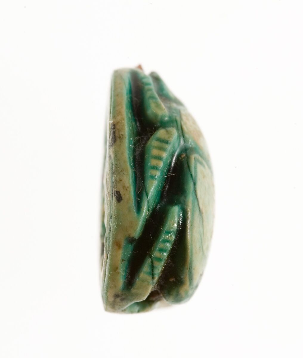 Scarab Inscribed with the Throne Name of Thutmose III, Steatite, glazed