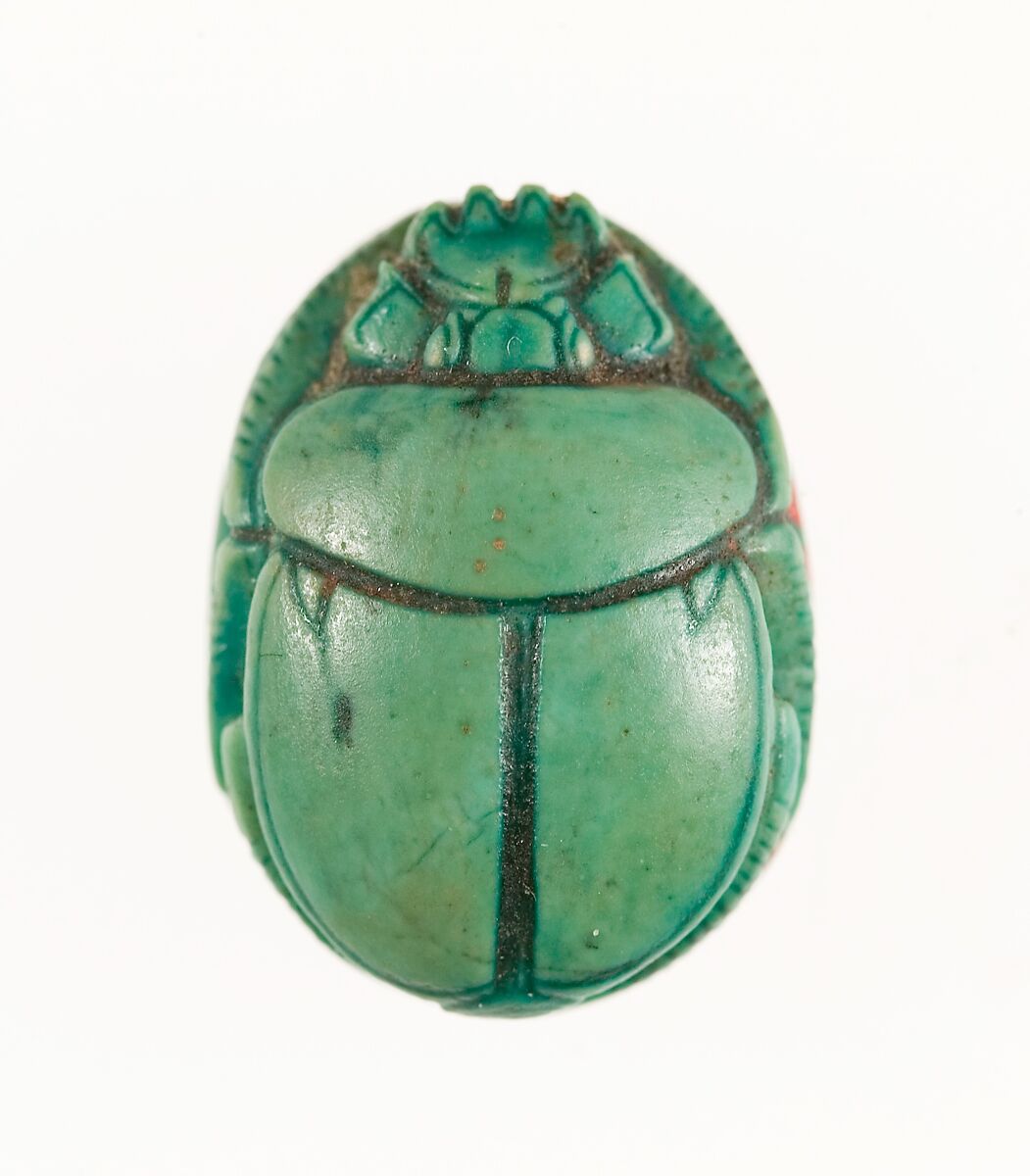 Scarab Inscribed with a Geometric Pattern, Steatite (glazed)