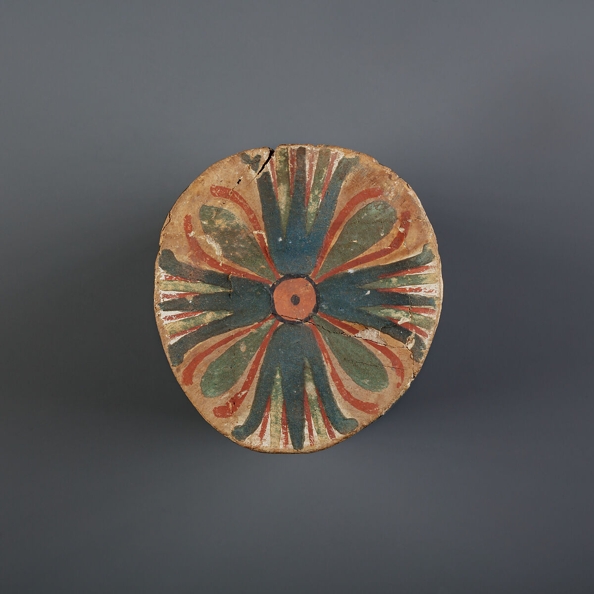 Coffin knob (?), Wood, paint