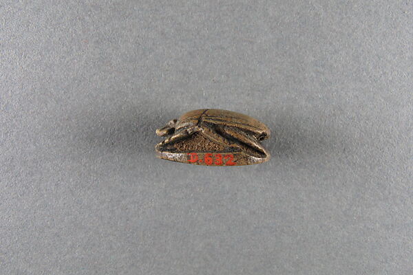 Scarab inscribed with Hedjkheperre Setepenre, Steatite, traces of green glaze