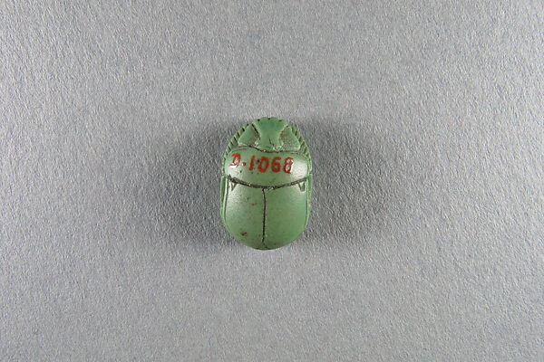 Scarab, Faience, light green glaze