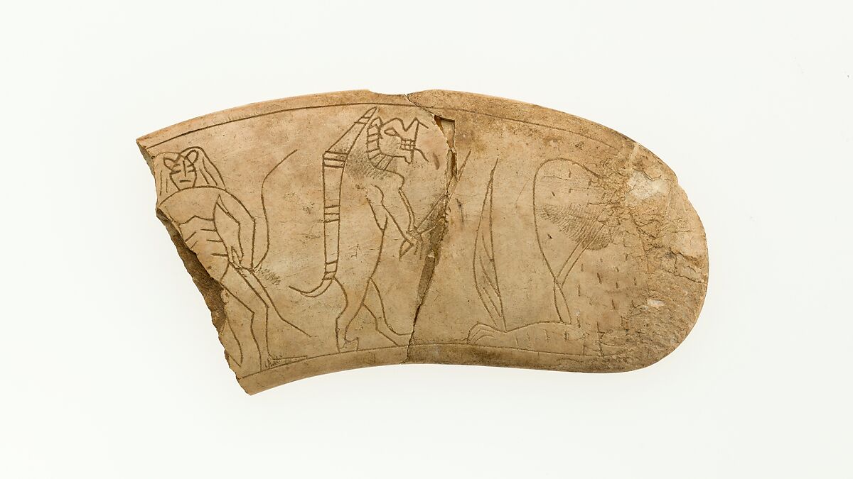 Fragment of an apotropaic wand, Ivory 