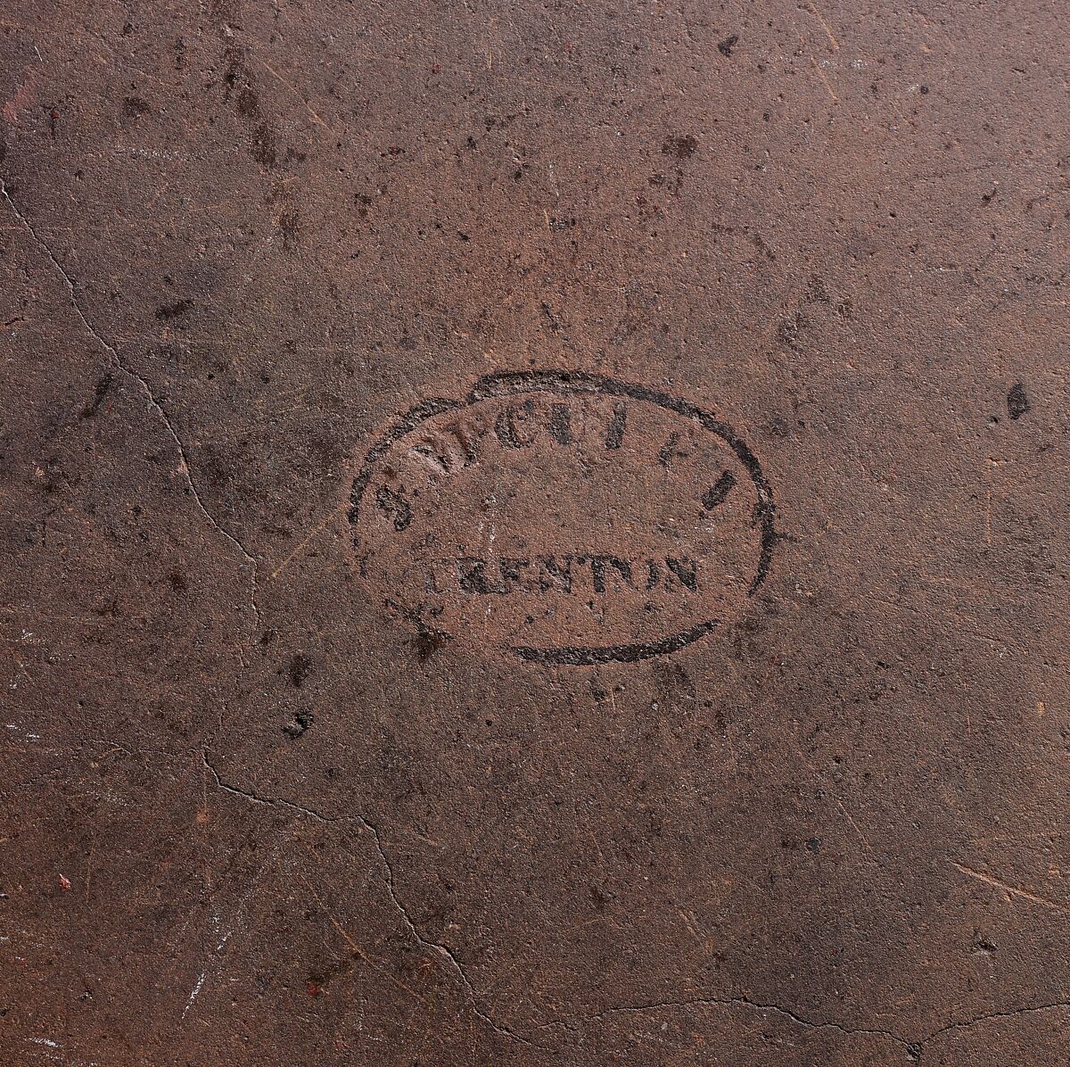 Plate, Joseph McCully (American, 1757–1820), Earthenware; Redware with slip decoration, American