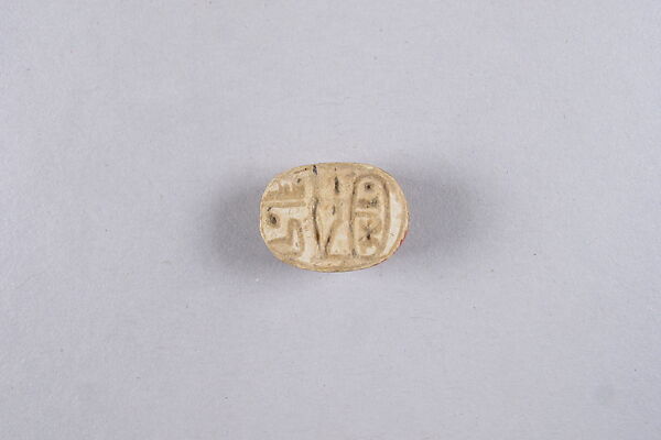 Scarab Inscribed with the Names of Seti I and Menkheperre (Thutmose III), Faience 