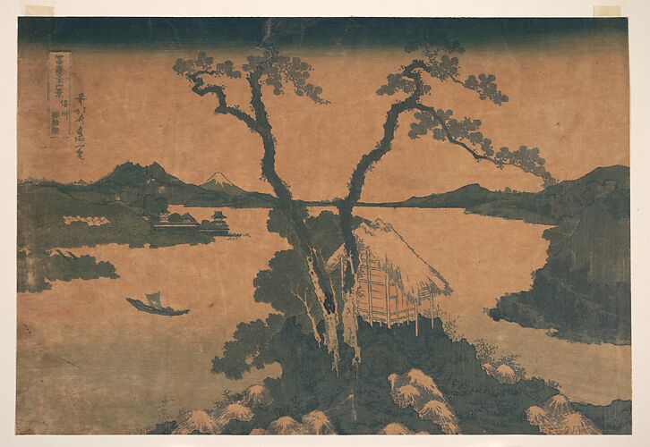 Lake Suwa in Shinano Province (Shinshū Suwako), from the series Thirty-six Views of Mount Fuji (Fugaku sanjūrokkei)