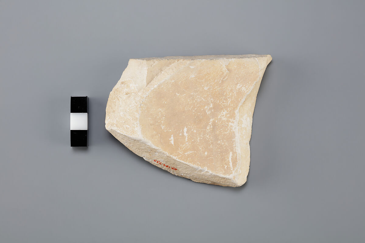Hieratic ostracon, Limestone, ink, paint