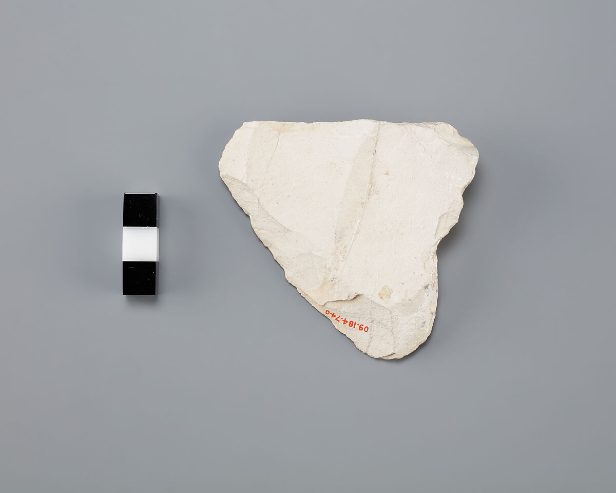Hieratic ostracon, Limestone, ink, paint