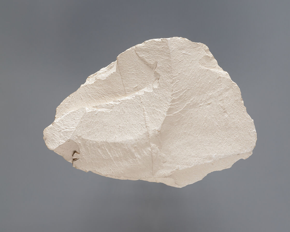 Hieratic ostracon, Limestone, ink, paint