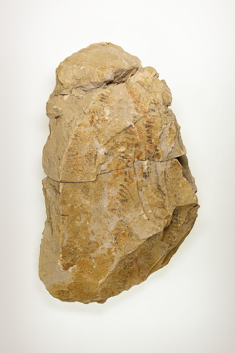 Hieratic ostracon, Limestone, ink, paint