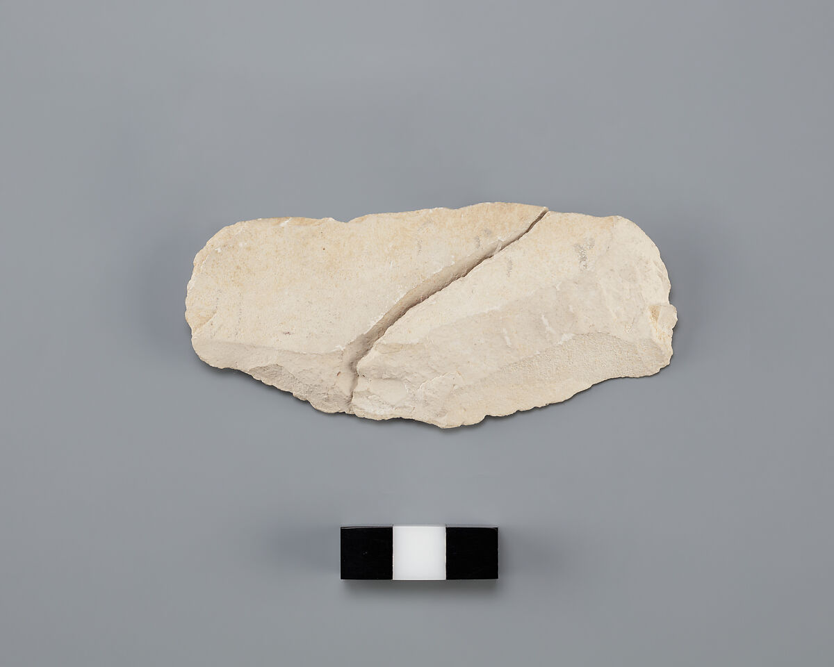 Hieratic ostracon, Limestone, ink, paint