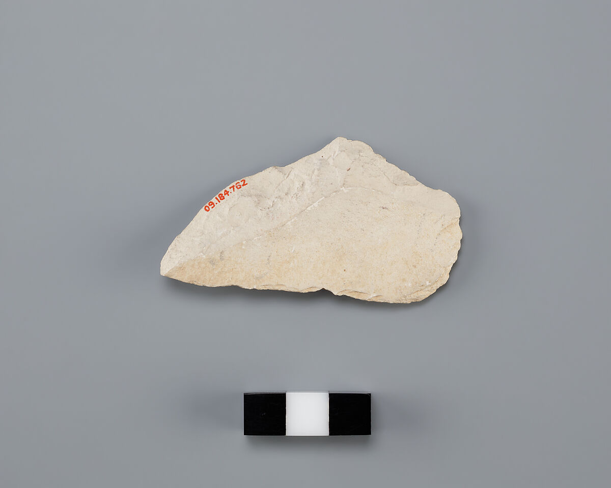 Hieratic ostracon, Limestone, ink, paint