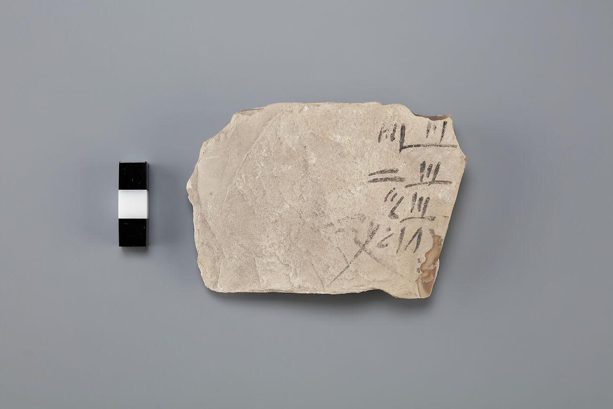 Hieratic Ostracon, Pottery, ink, paint 