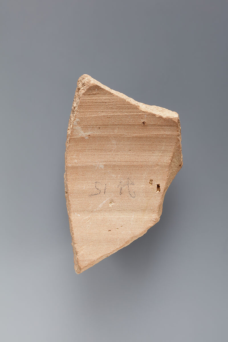 Hieratic ostracon, Pottery, ink, paint