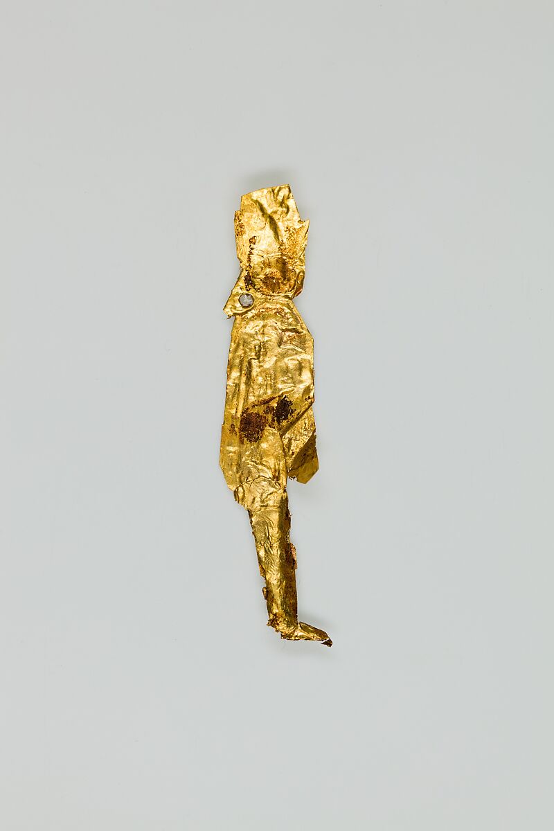 Hathor or Isis (?) amulet, Gold sheet 