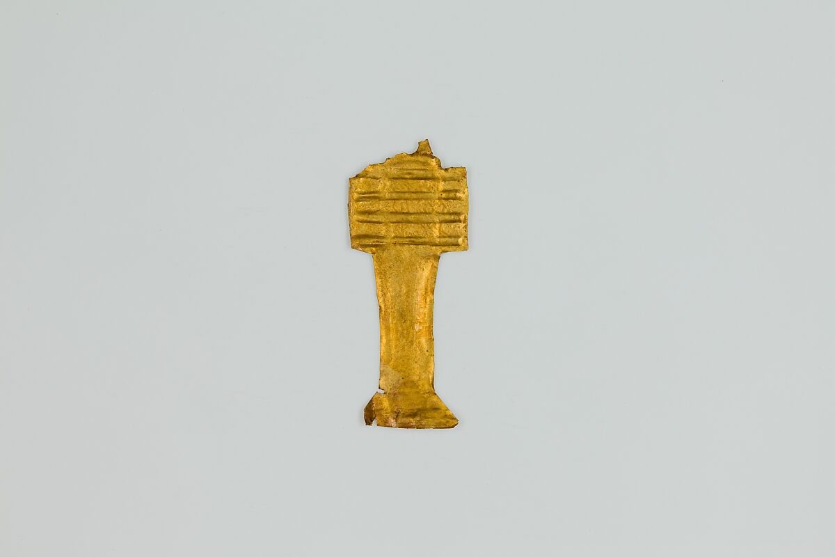 Djed pillar amulet, Gold sheet 