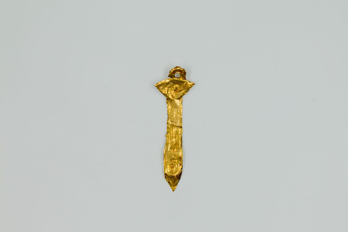 Papyrus scepter (wadj) amulet, Gold sheet 