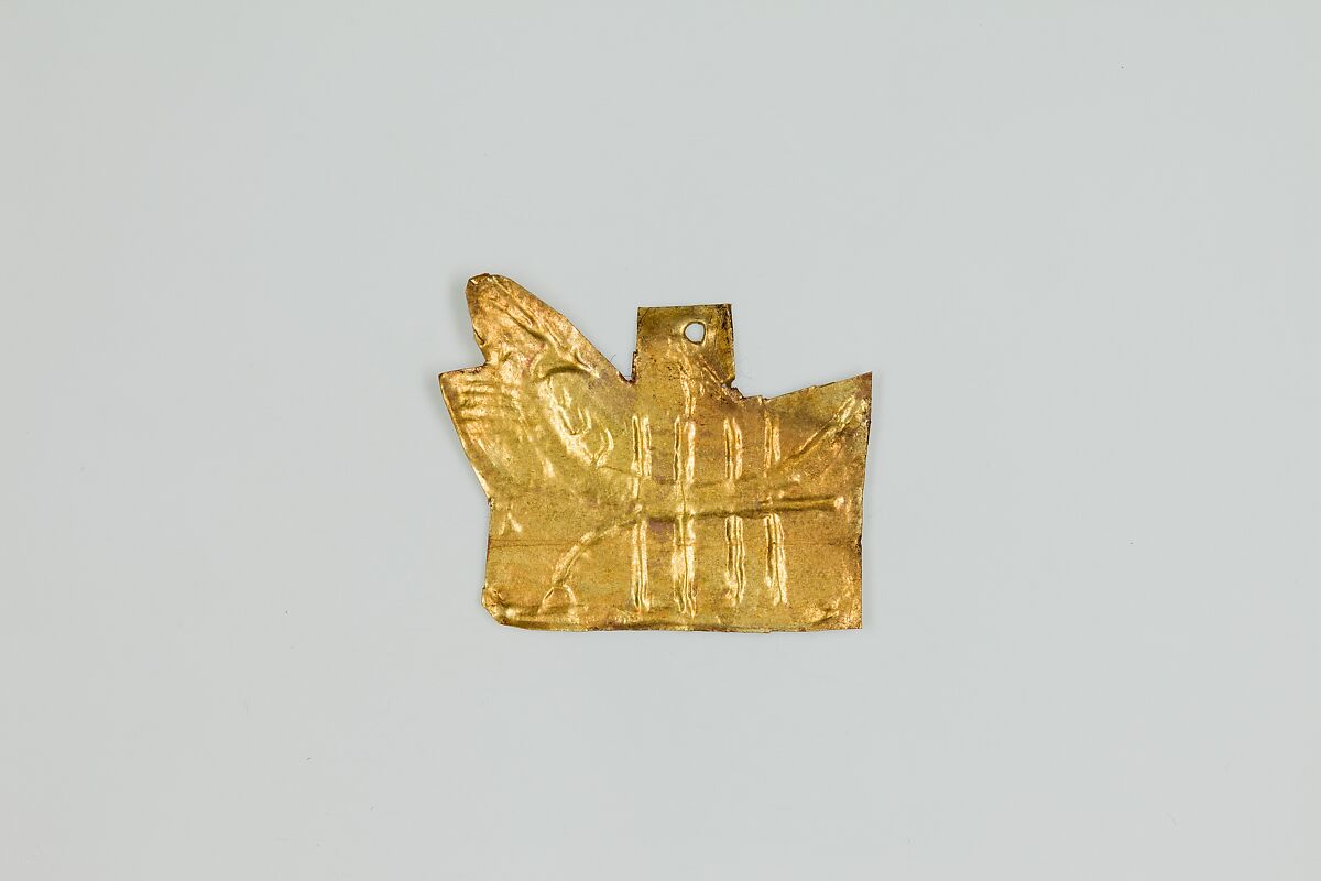 Henu barque amulet, Gold sheet 