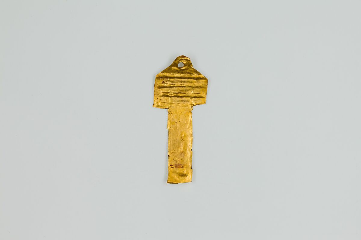 Djed pillar amulet, Gold sheet 