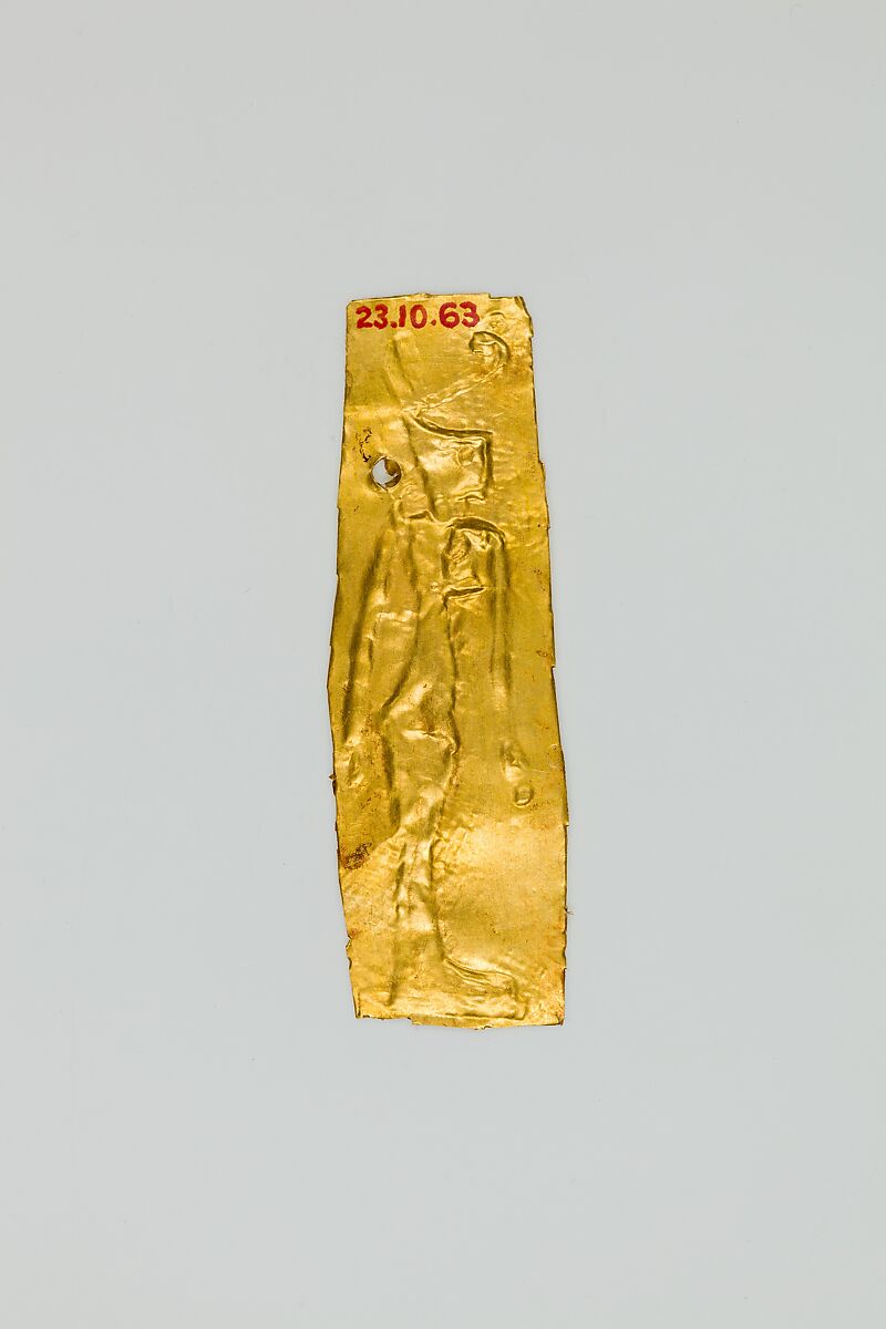 Neith (?) amulet, Gold sheet 