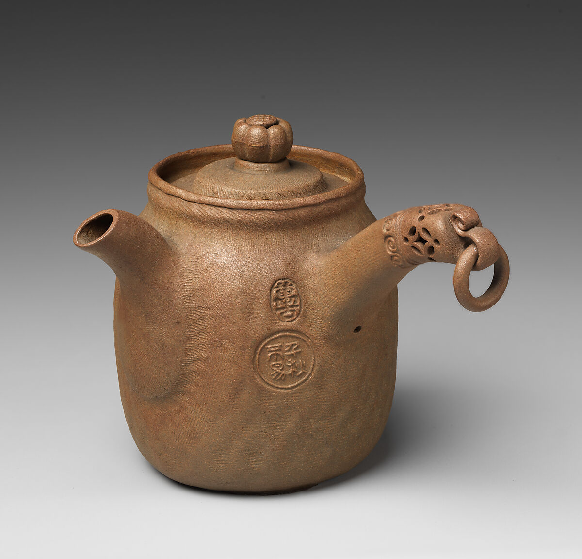 Teapot, Pottery ornamented with enamels (Banko ware), Japan